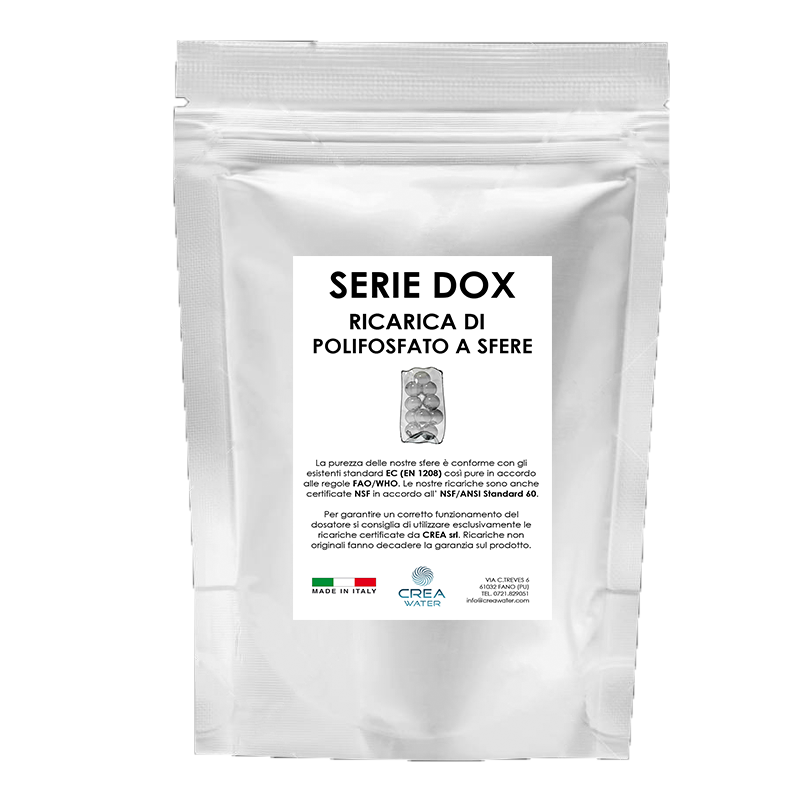 ricarica di polifosfato per dosatori serie dox, La nostra ricarica di polifosfato previene la precipitazione calcarea crea water