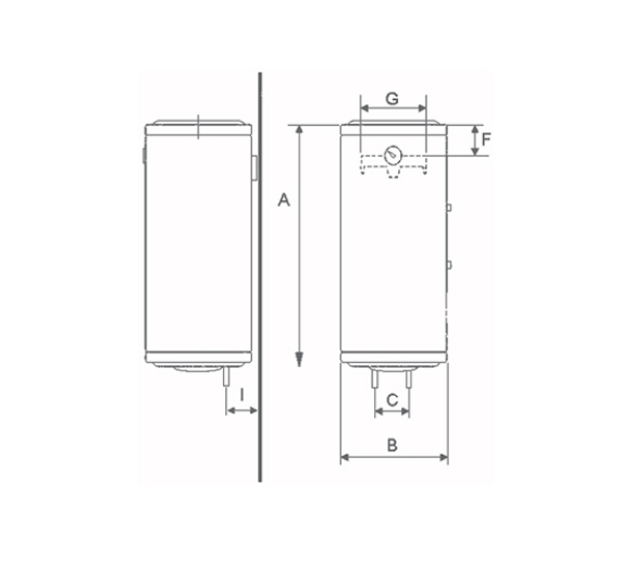 Scaldabagno elettrico murale ad accumulo installazione verticale SE Bandini