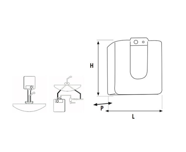 Scaldabagno elettrico murale ad accumulo, 12 litri Bandini