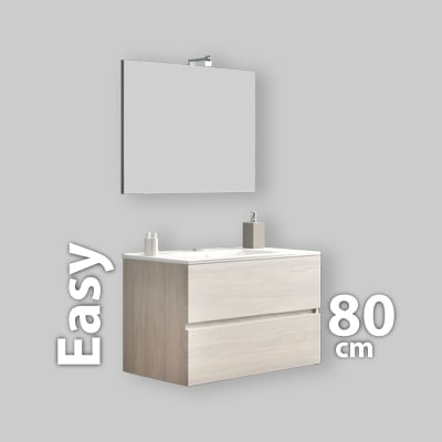 MOBILE BAGNO EASY 81 CM ROVERE GRIGIO SAVINIDUE