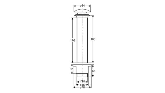 0974XL54S7. Piletta in plastica, con dispositivo di chiusura a scatto  bonomini