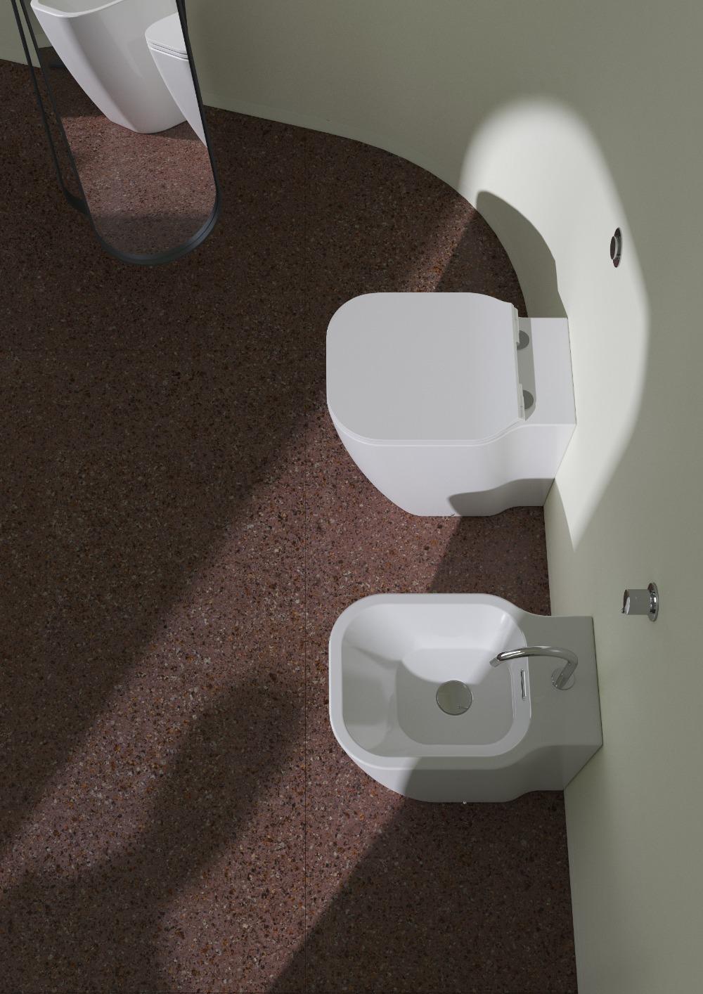 Sanitari a terra Rimless F50 Special 34x51 Vaso+Bidet+coprivaso ammortizzato Domus Falerii