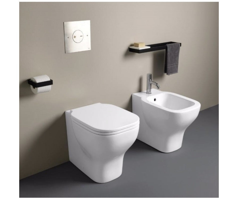 Sanitari a terra CUBIKA  36,5x55 Vaso+Bidet+coprivaso ammortizzato CIELO